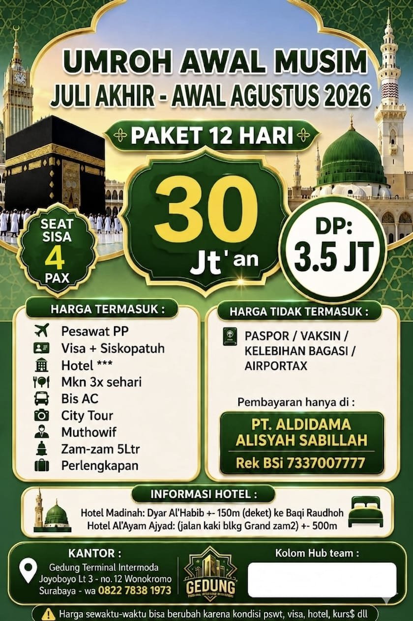 Paket Umroh Juli Agustus 2026